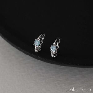 Mini Vintage 3D Mint Cute Square Candy Earrings Light Luxury Unique Design Womens Earring Ear Clip Fashion Jewelry