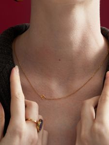 Minimalist Luxury H Initial Necklace for Girlfriend Titanium Steel Couples Jewelry Fresh out Fashion Trend Bone Chain Pendant