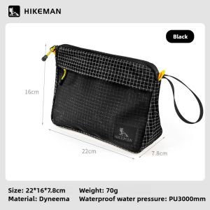 Dyneema Waterproof Toiletry Bag Crossbody Travel Organizer 3-layer Ultralight Large Capacity Pouch for Outdoor Hiking Cycling