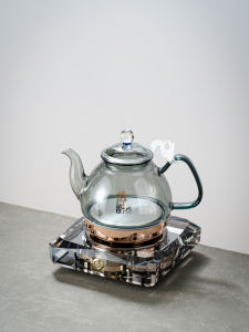 Deyun M1308A Black Crystal Touch Fountain Bottom Water Fill Tea Brewing Hot Glass Pot with Automatic Switch off Feature