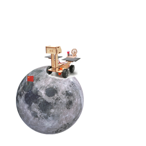 Huahua CODแบบจำลองยานพาหนะสำรวจดวงจันทร์ รถของเล่น ของเล่นวิทยาศาสตร์ ของเล่นโมเดลรถโรเวอร์พลังงานแสงอาทิตย์ DIY