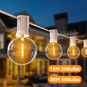G40 30M Fairy String Lights Patio Garden Lights Christmas Lights Gift Warm White Cable Garland Light Party Wedding Decor Lamp