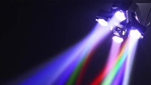 4-Arm Moving Head DJ Light 60W Mini Beam Disco Lights Remote Nightclub Lights DMX512 Stage Effect Lighting For Bar Home Events