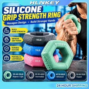 Hlinkey kẹp silicon sức mạnh vòng Máy tập thể dục tay 20lb đến 90lb kháng dụng cụ tập ngón tay vân Lốp xe chống trượt tập thể dục cơ động thiết bị cho nam nữ