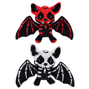28cm Halloween Two-color Skeleton Bat Plush Toy Stuffed Skeleton Animal Toys Cute Plushie Doll Home Decor Halloween Holiday Gift