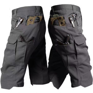 Mens Outdoor Ripstop Tactical Combat Summber Shorts Camping Climbing Hiking Anti Resistance Multi-pockets M-6XL Pants Toursers