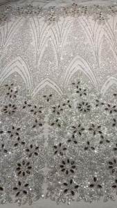 African Sequins Beaded Groom Lace Fabric High Quality French Tulle Lace Fabric 2026 Embroidery Nigerian Lace Fabrics