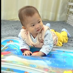 Mumystation Baby Crawling Mat Newborn Water Play Mat Cartoon Water Fish Ocean Shark Fun Activity Playmats Inflatable Cushion