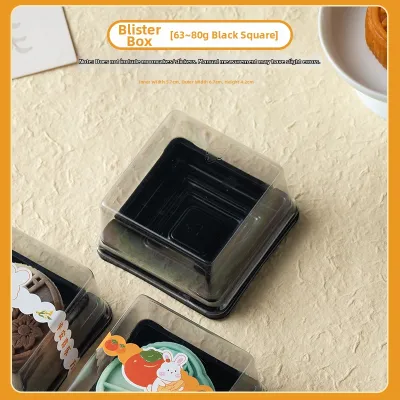 Transparent Plastic Mooncake Box Packaging Heart-Shaped Ice Skin Square Single High-End Mid-Autumn Festival Kitchen Tools