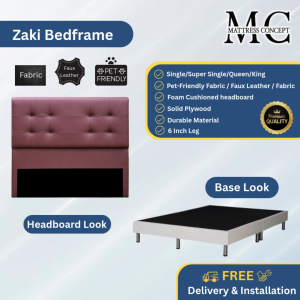 Mattress Concept Zaki Divan Bedframe Pet Friendly Fabric/FauxLeather/Fabric All Size Available