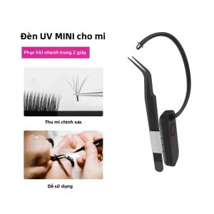 Đèn Chiếu Tia UV Mini Cầm Tay Sạc Lại Được Làm Khô Keo Nối Mi Nhanh Không Dây Tích Hợp Đèn Nhíp Cho Nối Mi