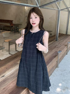 SHULINMEI | ชุดเดรสสั้นแขนกุดสไตล์ฝรั่งเศสย้อนยุคสำหรับผู้หญิงในช่วงฤดูร้อนปี 2025 ชุดกระโปรงสั้นลายสก็อตสุดเก๋ไก๋