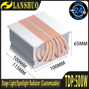 LANSHUO Adapting To Power Consumption TDP: 500W Stage Light Radiator 6 Heat Pipes Ultra High Performance Heat Sink for COB LED