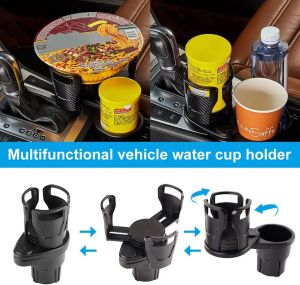 New car cup holder extender 2-in-1 multifunctional extender installation bracket with 360 degree adjustable internal accessories