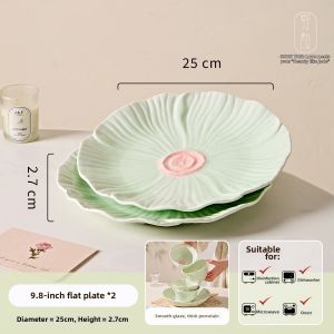 French Style Home Elegant Ceramic Tableware Underglaze Color Bowls Plates