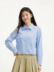 Hotwind | Floral Lace Stripe Shirt for Petite Fall