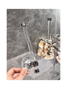 Luxury Adhesive Hook Strong Glue No Punching Transparent Hair Accessories Storage Rack for Bathroom Hair Ties Hair Bands Organizer