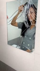 WARS (ISI 5 PCS) Cermin Stiker Anti Pecah Bentuk Kotak Oval Persegi Panjang Acrylic