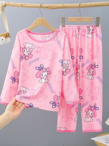 Spring & Autumn Children's Sleepwear: Long Sleeve Cartoon Baby Boy & Girl Home Clothes Set