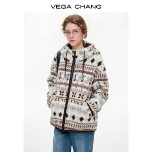 VEGA CHANG | Áo Khoác Ngắn Lông Có Mũ