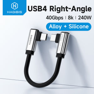 Hagibis | Hagibis Short USB C Cable Dual L Shape C to C 90 Degree Right Angle Type-C Fast Charging 40Gbps Cord for iPhone 17 Laptops SSD