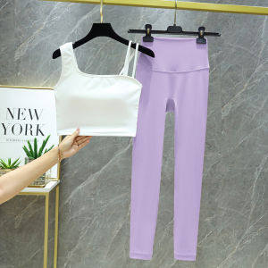 2025 New Womens Yoga Set Three-Piece Fitness Training Clothing Dyeing And Buckling High-End Sensation Pilates Spring Summer