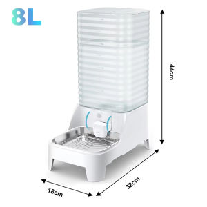 Furpipi 8L Large Capacity Automatic Pet Feeder & Water Dispenser Gravity Pet Feeding StationStainless Steel Pet Waterer for Pets