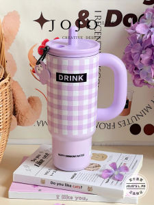 Large Capacity Straw Cup JOJOS L. PD. for Women Coffee Cup Insulated Stainless Steel BPA Free round Cylinder Shape Cup