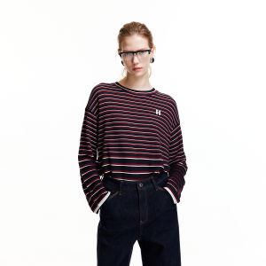 SEASON HIGH | Spring Long Sleeve Striped Knit T-Shirt