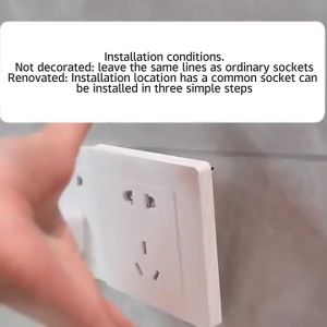 Power Track Outlet 8000W Universal Power Adapter Socket Outlet Movable Power Track Socket Modern Electric Wall Outlet for Living Room Office Kitchen 10 Ratings