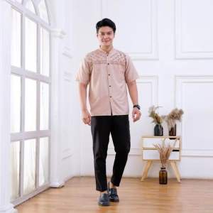 Baju Koko Pria Dewasa Lengan Pendek Motif Jasuke Viral