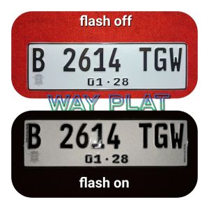 PLAT NOMOR MOBIL REFLEKTIF PUTIH 2PCS/SEPASANG