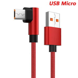 NNBILI 6A USB C Cable 90 Degree For OPPO 66W Fast Charging Data Cord For Honor Huawei Oneplus Realme Nylon Micro USB Charge Wire