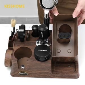 KISSHOME Espresso Tamper Station Knock Box กาแฟ Portafilter 51 มม.54 มม.58 มม.Delonghi Breville อุปกรณ์เสริม Barista เครื่องมือ
