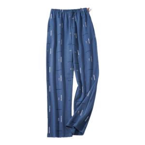 Miiow | Mens Cotton Pajama Pants Loose Fit Lightweight Comfortable Home Wear High Waist Long Trousers Breathable Sleepwear For Autumn