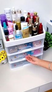Rak Kosmetik 3 Susun BESAR: Penyimpanan Makeup Serbaguna