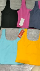 Áo nữ tập gym yoga aerobic thể thao sát nách kèm mút size từ 45 kg đến 65 kg chất liệu thun poly BINSPORTS A235