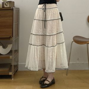RELNLEX | Bộ Đồ Áo Tay Ngắn Phong Cách Pháp Elegance và Chân Váy Ren Plus Size