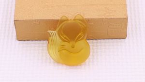 Mặt dây chuyền hồ ly 4 cm x 4.6 cm ( size lớn ) Pha lê vàng kèm vòng cổ dây dù đen - mặt dây chuyền phong thủy