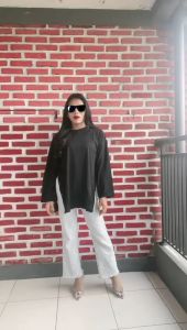 Yolan Atasan Wanita Korea Style Blouse Wanita Lengan Panjang