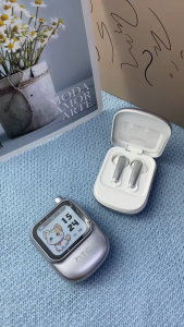 HTC NE99 Bluetooth Earbuds with Smart LED Touch Screen Dual Device Connection Bluetooth 6.0 AI Sound Modes HiFi Bass Music Game Mode IPX5 Waterproof 24H Battery Life Wireless Earphones