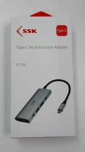 SSK SC109 4-In-1 Type C USB Hub Multiport Adapter USB C To USB C/USB A/PD