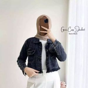 JAKET JEANS WANITA JAKET CROP RAWIS WANITA / JAKET CROP JEANS WANITA / JAKET CROP WANITA