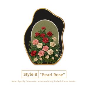 DIHUANTUO | Vintage Art Pearl Rose Antique Style Decorative Picture Small Niche High-end