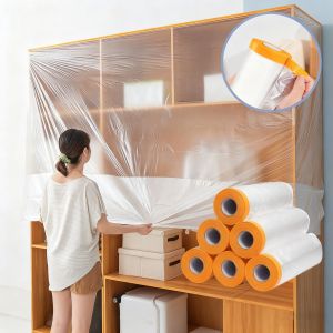 Pre-Taped Masking Film Protection PE Covering Cloth Tape for Living Room Furniture Dust-proof Spray Paint Automobile Painting