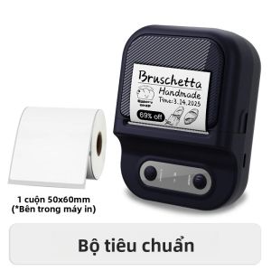 Máy In Nhiệt Mini Di Động 12-57mm Máy In Nhãn Dán Bluetooth Không Mực Tự Dính Dùng Cho Gia Đình
