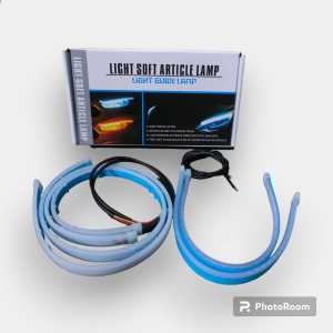 sepasang lampu led alis welcome DRL running 2 mode 30CM fleksibel semua motor dan mobil 12 volt