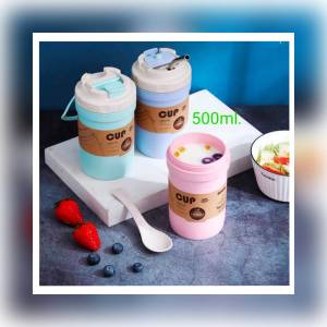 แก้วน้ำ ผลิตจากฟางข้าวสาลี เข้าไมโครเวฟได้ ความจุ 300ml.และ500ml. CH0424 โปรดอ่านรายละเอียดก่อนสั่งซื้อค่ะ