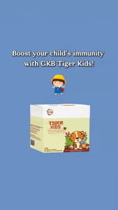 GKB Tiger Kids Probiotic Powder 30 Sachets | 10 Billion CFU with Colostrum & Acerola Supports Kids Gut Health & Immunity