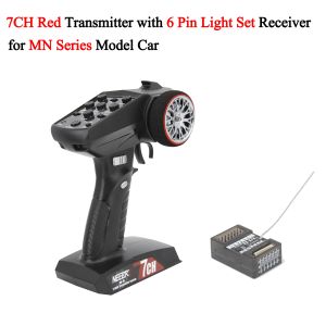 NEEBRC 7CH 2.4Ghz Radio System Transmitter with 6 Pin Light Plug Receiver 7 Channel Remote Control for MN168 MN99S MN82 MN Car